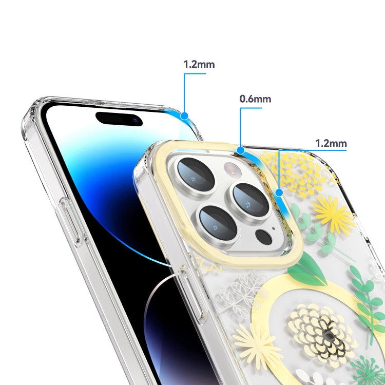 For iPhone 15 MagSafe Magnetic TPU Phone Case(Yellow Chrysanthemum) - iPhone 15 Cases by PMC TechLife | Online Shopping South Africa | PMC TechLife