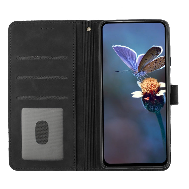 For OPPO A38 Flower Embossing Pattern Leather Phone Case(Black) - A38 Cases by PMC TechLife | Online Shopping South Africa | PMC TechLife | Buy Now Pay Later Mobicred