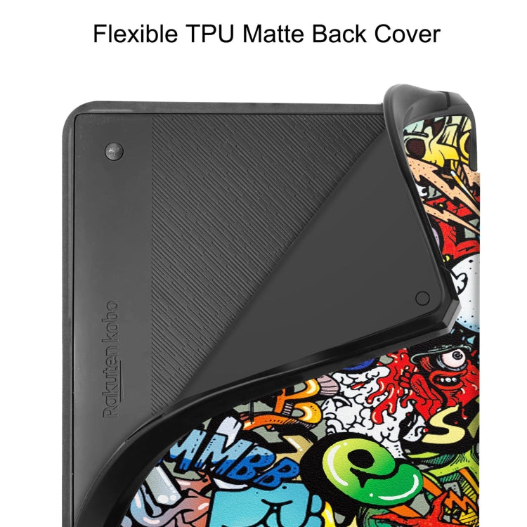For Kobo Elipsa 2E Painted Deformation TPU Leather Smart Tablet Case(Graffiti) - Others by PMC TechLife | Online Shopping South Africa | PMC TechLife | Buy Now Pay Later Mobicred