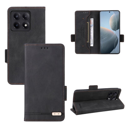 For Xiaomi Redmi K70E 5G Magnetic Clasp Leather Phone Case(Black) - K70E Cases by PMC Jewellery | Online Shopping South Africa | PMC Jewellery | Buy Now Pay Later Mobicred