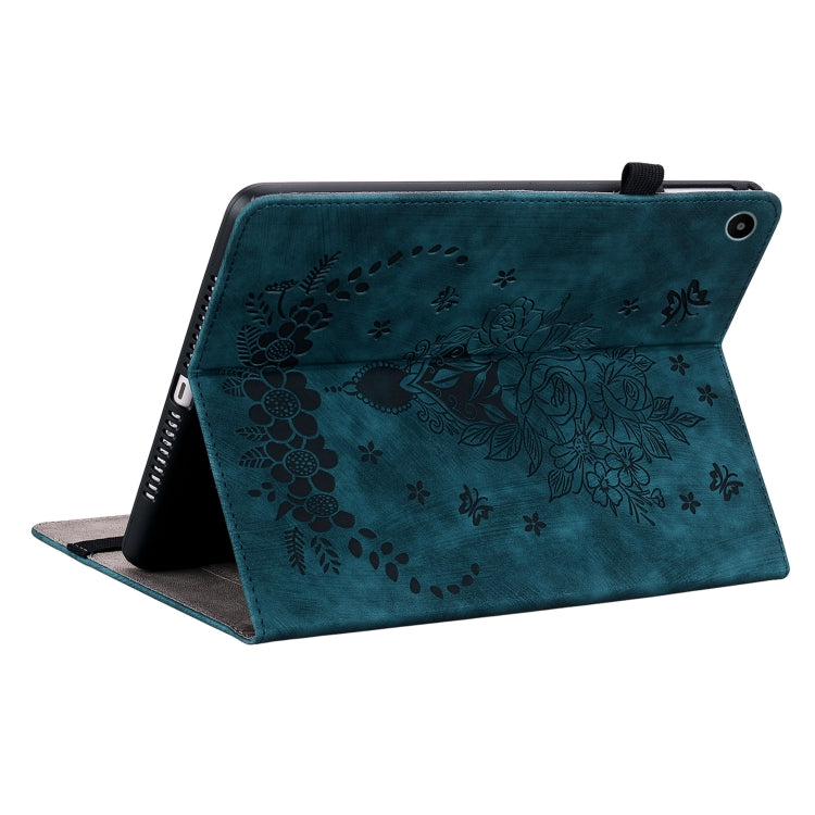 For Huawei MatePad SE 10.4 Butterfly Rose Embossed Leather Tablet Case(Dark Blue) - Huawei Cases by PMC TechLife | Online Shopping South Africa | PMC TechLife | Buy Now Pay Later Mobicred
