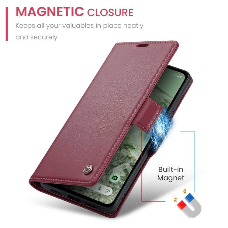 For Google Pixel 8a CaseMe 023 Butterfly Buckle Litchi Texture RFID Anti-theft Leather Phone Case(Wine Red) - Google Cases by CaseMe | Online Shopping South Africa | PMC Jewellery | Buy Now Pay Later Mobicred