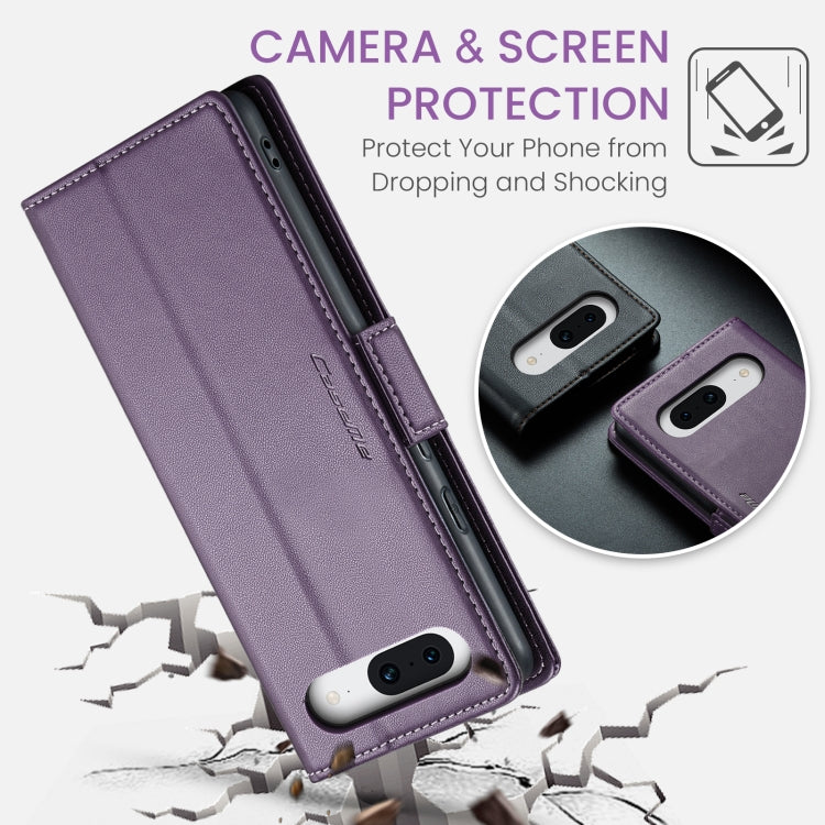 For Google Pixel 8a CaseMe 023 Butterfly Buckle Litchi Texture RFID Anti-theft Leather Phone Case(Pearly Purple) - Google Cases by CaseMe | Online Shopping South Africa | PMC Jewellery | Buy Now Pay Later Mobicred