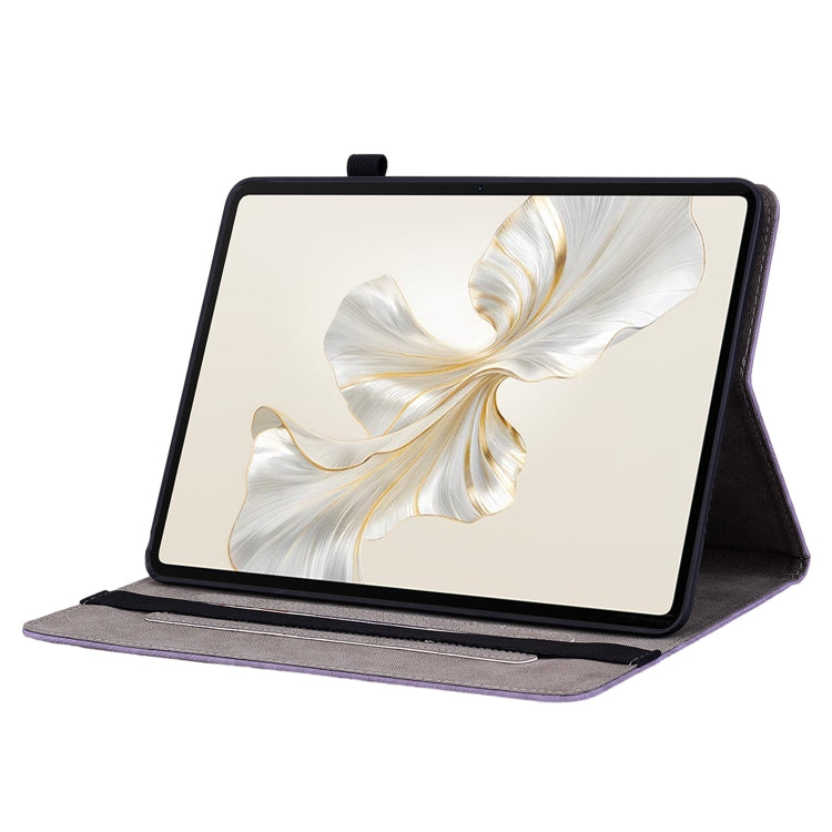 For Honor Pad 9 12.1 Butterfly Rose Embossed Leather Tablet Case(Purple) - Honor by PMC TechLife | Online Shopping South Africa | PMC TechLife | Buy Now Pay Later Mobicred