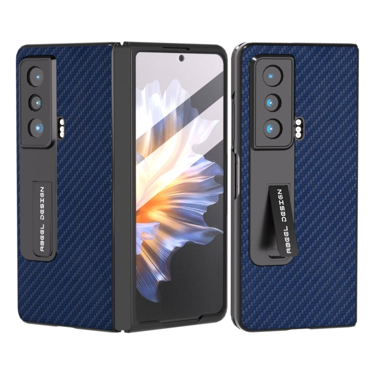 For Honor Magic Vs Carbon Fiber Texture Integrated Protective Phone Case with Holder(Dark Blue) - Honor Cases by PMC TechLife | Online Shopping South Africa | PMC TechLife | Buy Now Pay Later Mobicred