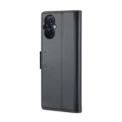 For OPPO Reno7 Z Global/Reno7 Lite Global CaseMe 023 Butterfly Buckle Litchi Texture RFID Anti-theft Leather Phone Case(Black) - OPPO Cases by CaseMe | Online Shopping South Africa | PMC Jewellery | Buy Now Pay Later Mobicred