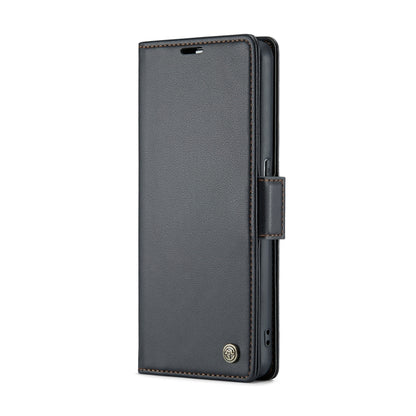 For OPPO Reno8 Lite Global CaseMe 023 Butterfly Buckle Litchi Texture RFID Anti-theft Leather Phone Case(Black) - OPPO Cases by CaseMe | Online Shopping South Africa | PMC Jewellery | Buy Now Pay Later Mobicred