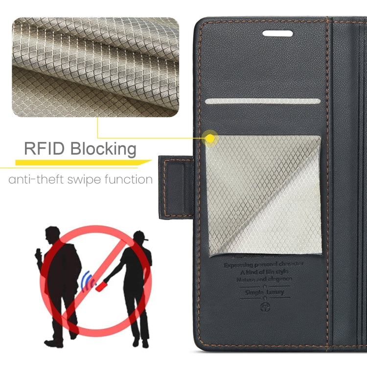 For OPPO Reno10 5G Global／Reno10 Pro Global CaseMe 023 Butterfly Buckle Litchi Texture RFID Anti-theft Leather Phone Case(Black) - OPPO Cases by CaseMe | Online Shopping South Africa | PMC Jewellery | Buy Now Pay Later Mobicred