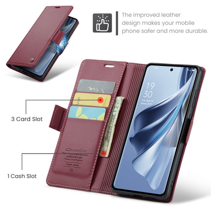 For OPPO Reno10 5G Global／Reno10 Pro Global CaseMe 023 Butterfly Buckle Litchi Texture RFID Anti-theft Leather Phone Case(Wine Red) - OPPO Cases by CaseMe | Online Shopping South Africa | PMC Jewellery | Buy Now Pay Later Mobicred