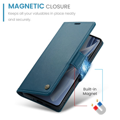 For OPPO Reno10 5G Global／Reno10 Pro Global CaseMe 023 Butterfly Buckle Litchi Texture RFID Anti-theft Leather Phone Case(Blue) - OPPO Cases by CaseMe | Online Shopping South Africa | PMC Jewellery | Buy Now Pay Later Mobicred