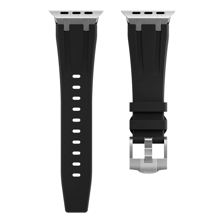 AP Silicone Watch Band For Apple Watch SE 2023 40mm(Silver Black) - Watch Bands by PMC Jewellery | Online Shopping South Africa | PMC Jewellery