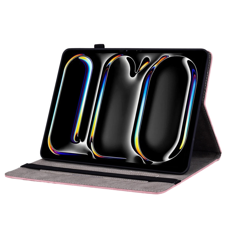 For iPad Pro 11 2024 Butterfly Rose Embossed Leather Smart Tablet Case(Pink) - iPad Pro 11 2024 Cases by PMC TechLife | Online Shopping South Africa | PMC TechLife | Buy Now Pay Later Mobicred
