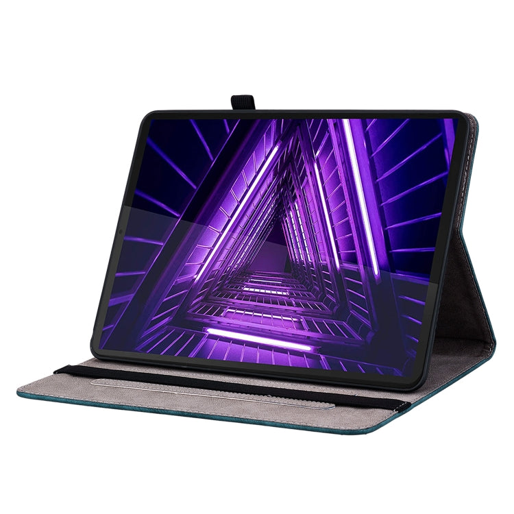 For Lenovo M10 Plus Butterfly Rose Embossed Leather Tablet Case(Dark Blue) - Lenovo by PMC TechLife | Online Shopping South Africa | PMC TechLife | Buy Now Pay Later Mobicred