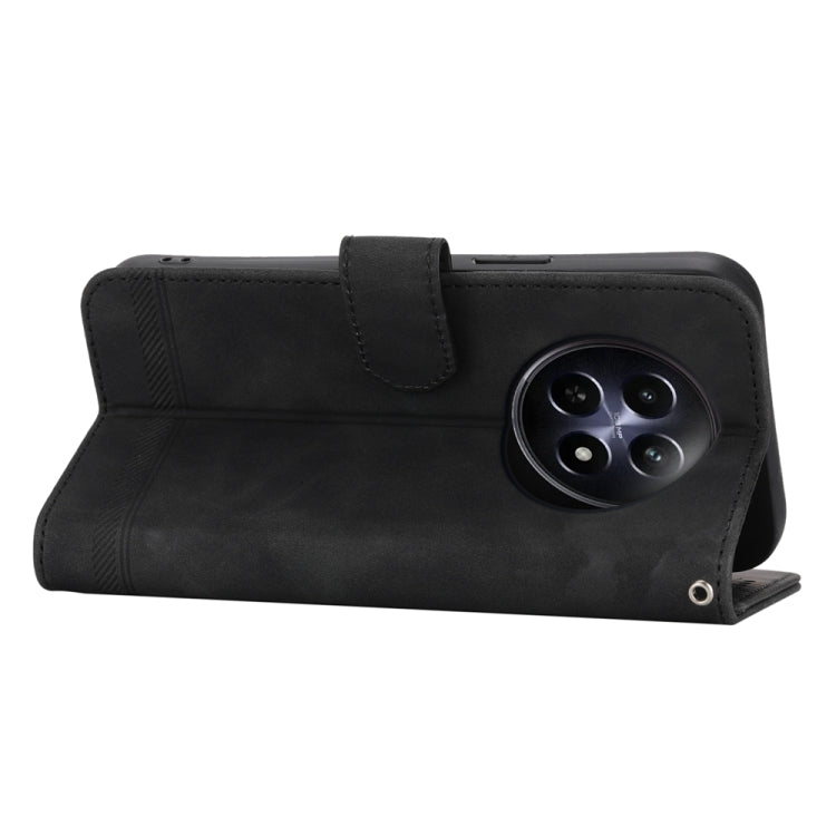 For Realme 12 5G Dierfeng Dream Line TPU + PU Leather Phone Case(Black) - Realme Cases by PMC TechLife | Online Shopping South Africa | PMC TechLife | Buy Now Pay Later Mobicred