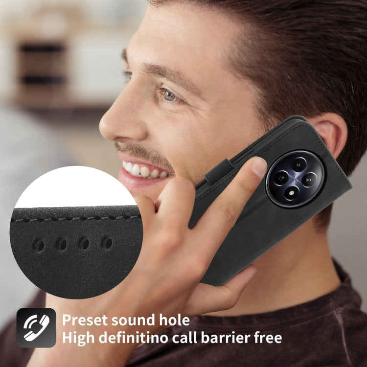 For Realme 12 5G Dierfeng Dream Line TPU + PU Leather Phone Case(Black) - Realme Cases by PMC TechLife | Online Shopping South Africa | PMC TechLife | Buy Now Pay Later Mobicred
