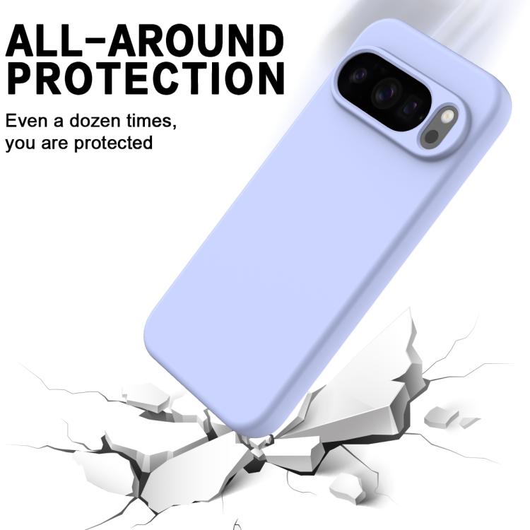 For Google Pixel 10 Pro XL Pure Color Liquid Silicone Shockproof Phone Case(Purple) - free shipping - PMC TechLife - Order now!