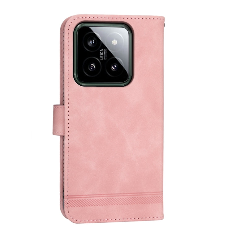 For Xiaomi 14 Dierfeng Dream Line TPU + PU Leather Phone Case(Pink) - 14 Cases by PMC Jewellery | Online Shopping South Africa | PMC Jewellery | Buy Now Pay Later Mobicred