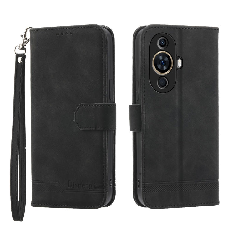 For Huawei nova 11 Dierfeng Dream Line TPU + PU Leather Phone Case(Black) - Huawei Cases by PMC TechLife | Online Shopping South Africa | PMC TechLife | Buy Now Pay Later Mobicred