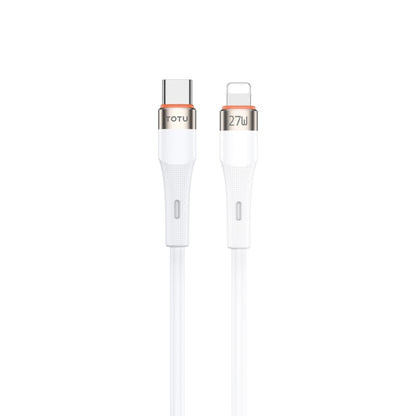 TOTU CB-2 Series USB-C / Type-C to 8 Pin Aluminum Alloy Skin Feel Data Cable, Length:1m(White) - 2 in 1 Cable by TOTUDESIGN | Online Shopping South Africa | PMC Jewellery | Buy Now Pay Later Mobicred