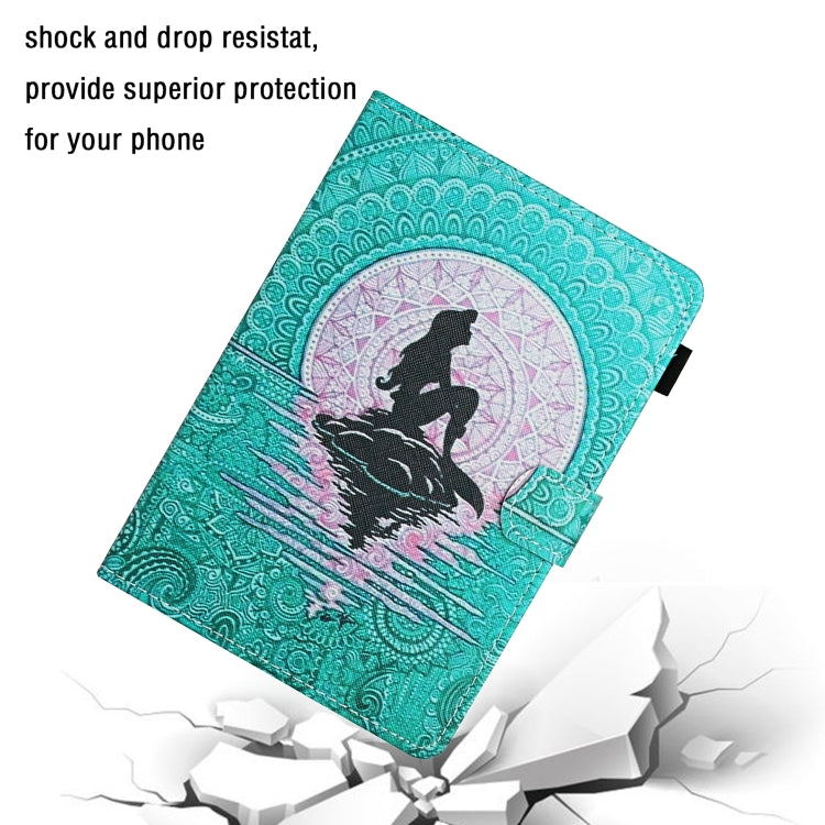 For 10 inch Universal Tablet PC Colored Drawing Pattern Horizontal Flip Leather Case with Holder & Card Slots(Mermaid) - 10 - 11 inch by PMC TechLife | Online Shopping South Africa | PMC TechLife | Buy Now Pay Later Mobicred