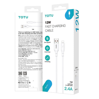 TOTU CB-3 Series USB-C / Type-C to 8 Pin Fast Charge Data Cable, Length:1m(White) - 2 in 1 Cable by TOTUDESIGN | Online Shopping South Africa | PMC Jewellery | Buy Now Pay Later Mobicred