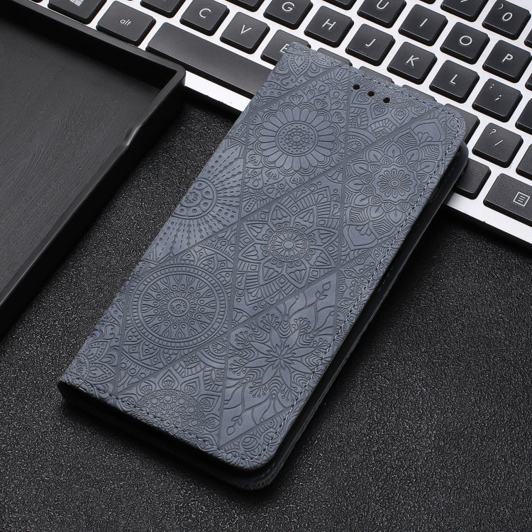 For Xiaomi Redmi Note 13 Pro 5G Ethnic Embossed Adsorption Leather Phone Case(Grey) - Note 13 Pro Cases by PMC Jewellery | Online Shopping South Africa | PMC Jewellery | Buy Now Pay Later Mobicred