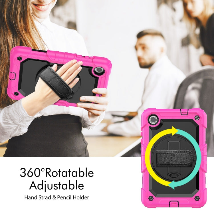 For Lenovo Tab M8 4th Gen Silicone Hybrid PC Tablet Case with Shoulder Strap(Rose Red) - Lenovo by PMC TechLife | Online Shopping South Africa | PMC TechLife | Buy Now Pay Later Mobicred