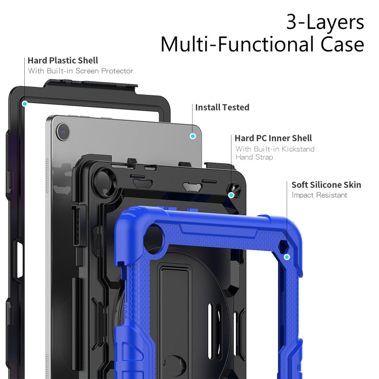For Lenovo Tab M10 10.1 Gen 3rd Silicone Hybrid PC Tablet Case with Shoulder Strap(Blue) - Lenovo by PMC TechLife | Online Shopping South Africa | PMC TechLife | Buy Now Pay Later Mobicred