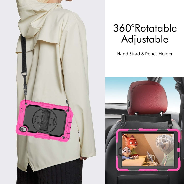 For Lenovo Tab M8 HD 2020/2019 Silicone Hybrid PC Tablet Case with Shoulder Strap(Rose Red) - Lenovo by PMC TechLife | Online Shopping South Africa | PMC TechLife | Buy Now Pay Later Mobicred