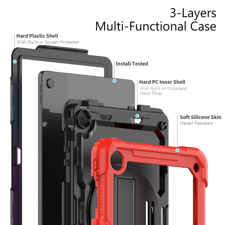 For Lenovo Tab M10 Plus 10.6 Gen 3rd Silicone Hybrid PC Tablet Case with Shoulder Strap(Red) - Lenovo by PMC TechLife | Online Shopping South Africa | PMC TechLife | Buy Now Pay Later Mobicred