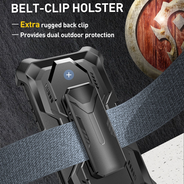 For iPhone 14 Armor Series Holder Phone Case with Back Clip(Blue) - iPhone 14 Cases by PMC TechLife | Online Shopping South Africa | PMC TechLife