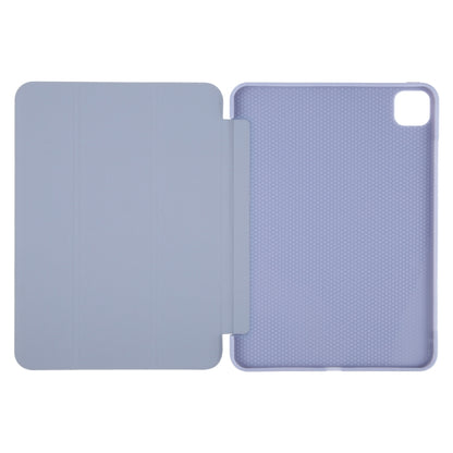 For iPad Air 11 2024 GEBEI 3-folding Holder Shockproof Flip Leather Tablet Case(Light Purple) - iPad Air 11 2024 Cases by GEBEI | Online Shopping South Africa | PMC Jewellery | Buy Now Pay Later Mobicred