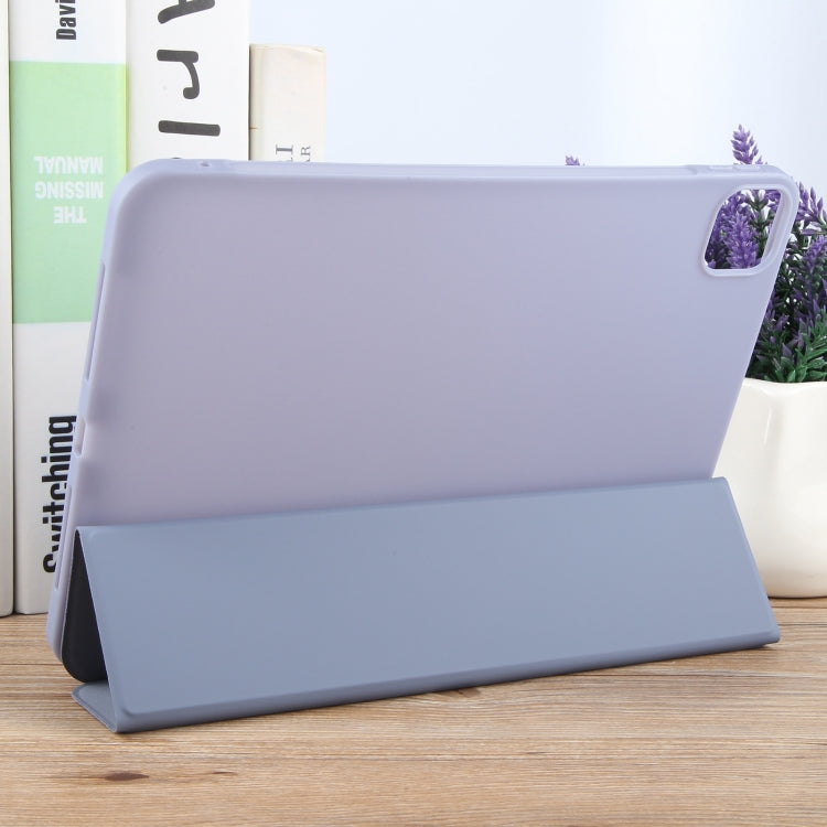 For iPad Pro 11 2024 GEBEI 3-folding Holder Shockproof Flip Leather Tablet Case(Light Purple) - iPad Pro 11 2024 Cases by GEBEI | Online Shopping South Africa | PMC Jewellery | Buy Now Pay Later Mobicred