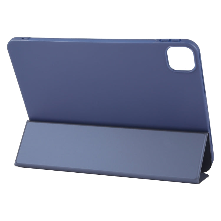 For iPad Pro 11 2024 GEBEI 3-folding Holder Shockproof Flip Leather Tablet Case(Dark Blue) - iPad Pro 11 2024 Cases by GEBEI | Online Shopping South Africa | PMC Jewellery | Buy Now Pay Later Mobicred