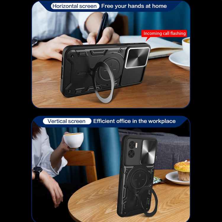 For Motorola Moto E22 / E22i CD Texture Sliding Camshield Magnetic Holder Phone Case(Red) - free shipping - PMC TechLife - Order now!