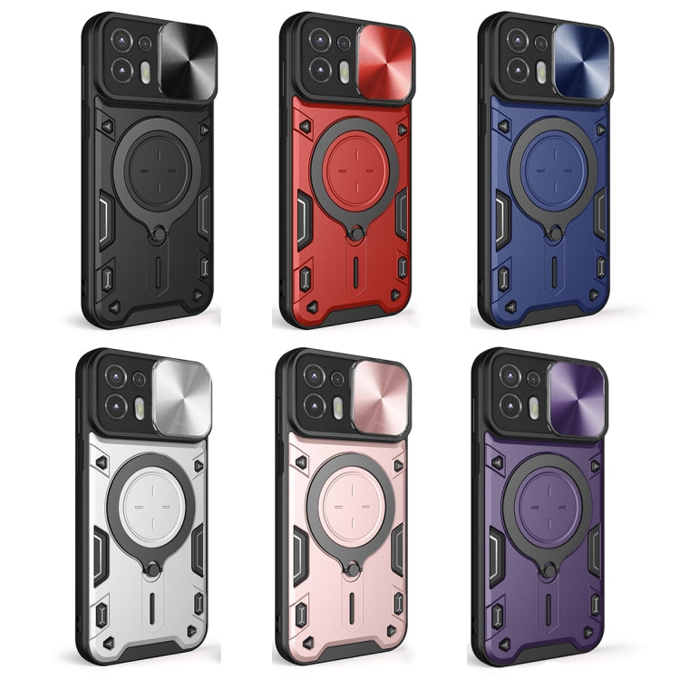 For Motorola Edge 20 Lite CD Texture Sliding Camshield Magnetic Holder Phone Case(Pink) - free shipping - PMC TechLife - Order now!