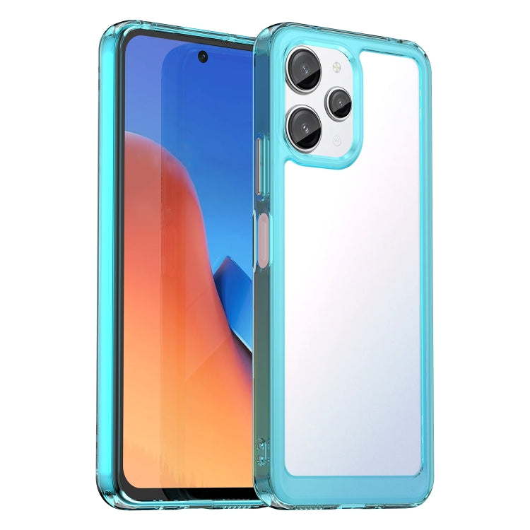 For Xiaomi Redmi 12 5G Colorful Series Acrylic Hybrid TPU Phone Case(Transparent Blue) - Note 12 Cases by PMC Jewellery | Online Shopping South Africa | PMC Jewellery