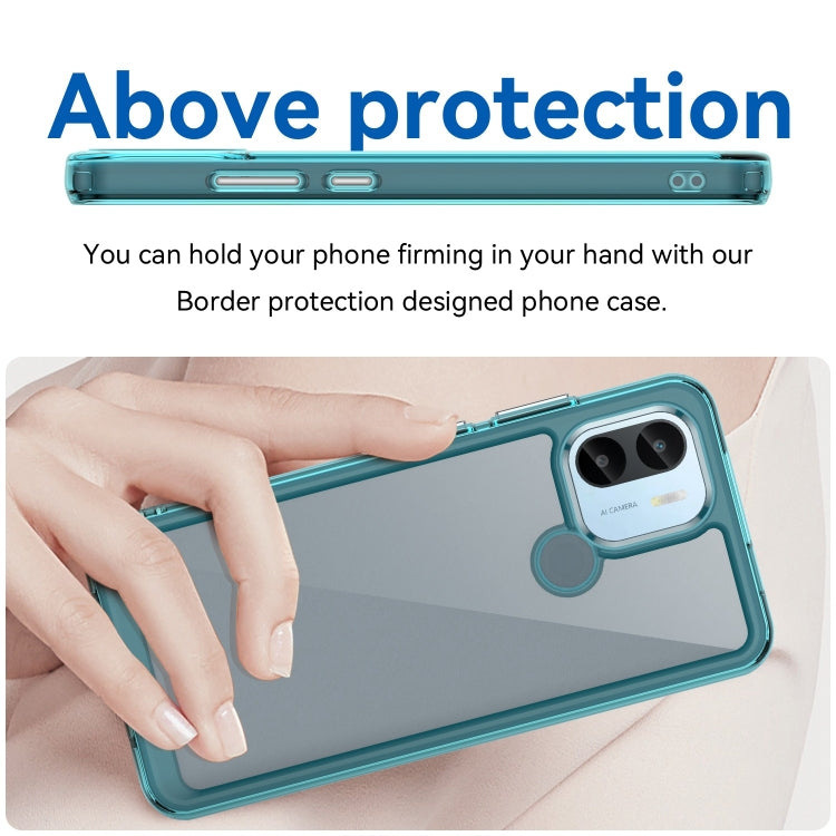 For Xiaomi Redmi A1+ Colorful Series Acrylic Hybrid TPU Phone Case(Transparent Blue) - Xiaomi Cases by PMC Jewellery | Online Shopping South Africa | PMC Jewellery | Buy Now Pay Later Mobicred