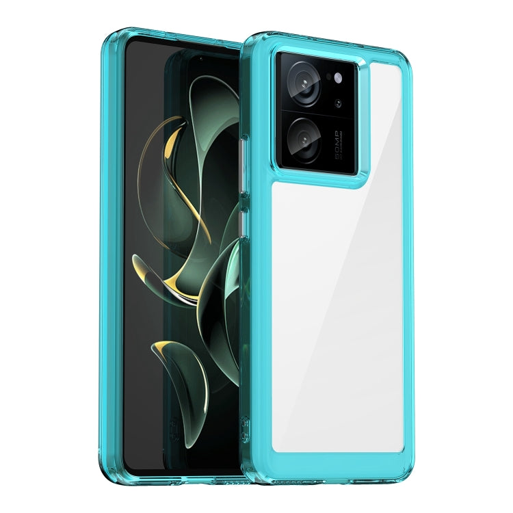 For Xiaomi 13T Colorful Series Acrylic Hybrid TPU Phone Case(Transparent Blue) - Xiaomi Cases by PMC Jewellery | Online Shopping South Africa | PMC Jewellery | Buy Now Pay Later Mobicred