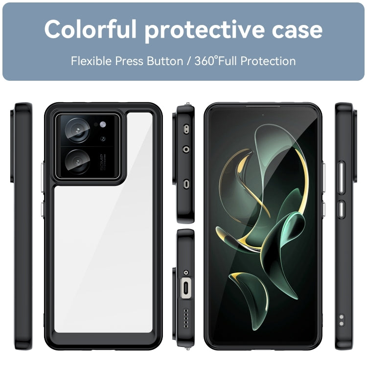 For Xiaomi 13T Colorful Series Acrylic Hybrid TPU Phone Case(Black) - Xiaomi Cases by PMC Jewellery | Online Shopping South Africa | PMC Jewellery | Buy Now Pay Later Mobicred