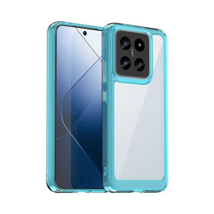 For Xiaomi 14 Pro Colorful Series Acrylic Hybrid TPU Phone Case(Transparent Blue) - 14 Pro Cases by PMC Jewellery | Online Shopping South Africa | PMC Jewellery | Buy Now Pay Later Mobicred