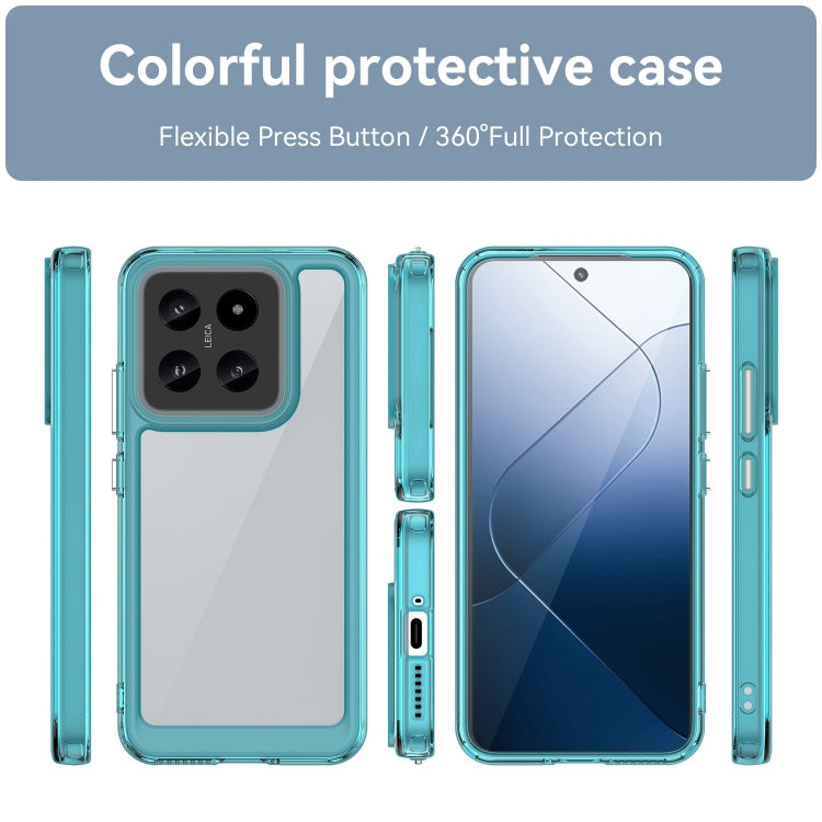 For Xiaomi 14 Pro Colorful Series Acrylic Hybrid TPU Phone Case(Transparent Blue) - 14 Pro Cases by PMC Jewellery | Online Shopping South Africa | PMC Jewellery | Buy Now Pay Later Mobicred