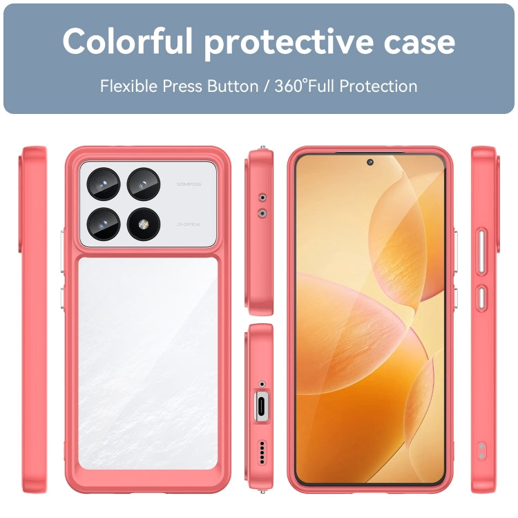 For Xiaomi Redmi K70 Colorful Series Acrylic Hybrid TPU Phone Case(Red) - K70 Cases by PMC Jewellery | Online Shopping South Africa | PMC Jewellery | Buy Now Pay Later Mobicred