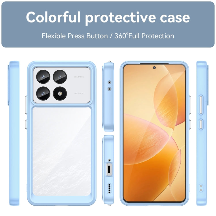 For Xiaomi Redmi K70 Pro Colorful Series Acrylic Hybrid TPU Phone Case(Blue) - K70 Pro Cases by PMC Jewellery | Online Shopping South Africa | PMC Jewellery | Buy Now Pay Later Mobicred