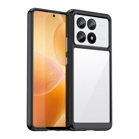 For Xiaomi Redmi K70E Colorful Series Acrylic Hybrid TPU Phone Case(Black) - K70E Cases by PMC Jewellery | Online Shopping South Africa | PMC Jewellery