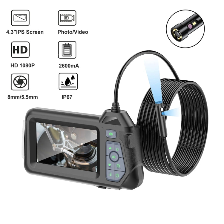 M60 4.3 inch Dual Camera with Screen Endoscope, Length:1m(5mm) -  by PMC TechLife | Online Shopping South Africa | PMC TechLife | Buy Now Pay Later Mobicred