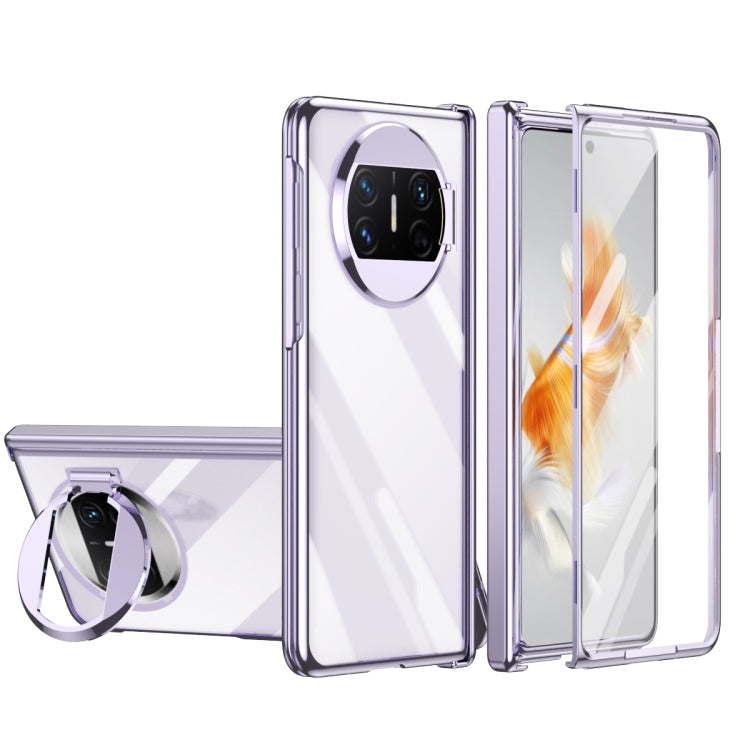 For Huawei Mate X3 Integrated Electroplating PC Folding Phone Case with Hinge(Purple) - Huawei Cases by PMC TechLife | Online Shopping South Africa | PMC TechLife | Buy Now Pay Later Mobicred