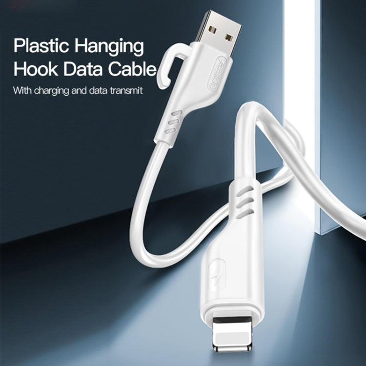 YESIDO CA105 1.2m 2.4A USB to 8 Pin Charging Data Cable with Hook(Black) - Normal Style Cable by Yesido | Online Shopping South Africa | PMC Jewellery | Buy Now Pay Later Mobicred