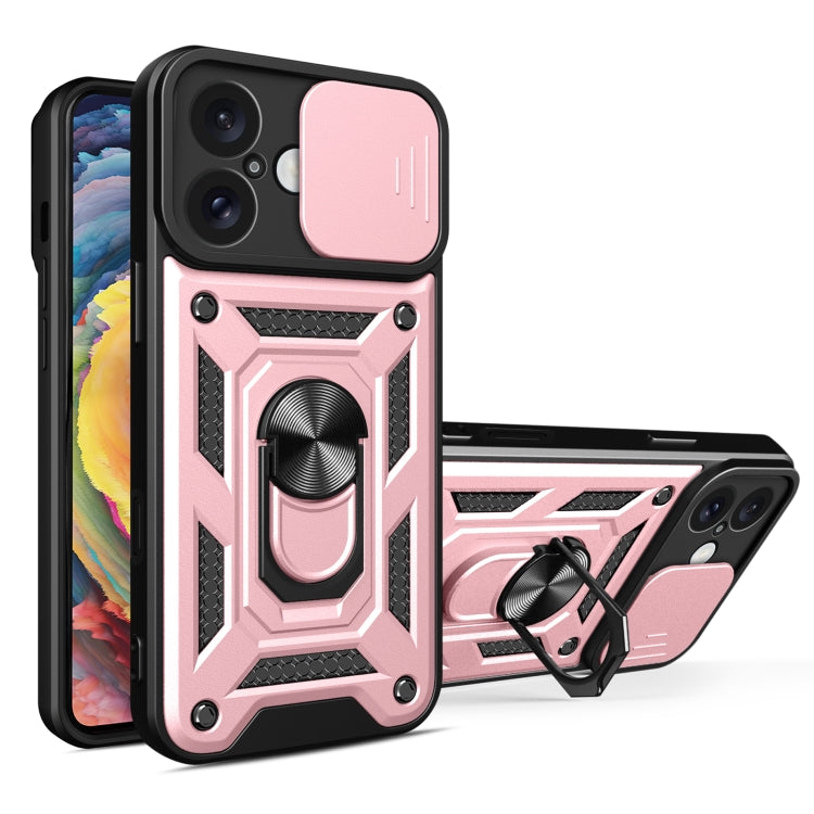 For iPhone 16 Plus Sliding Camera Cover Design TPU+PC Phone Case(Rose Gold) - iPhone 16 Plus Cases by PMC TechLife | Online Shopping South Africa | PMC TechLife | Buy Now Pay Later Mobicred