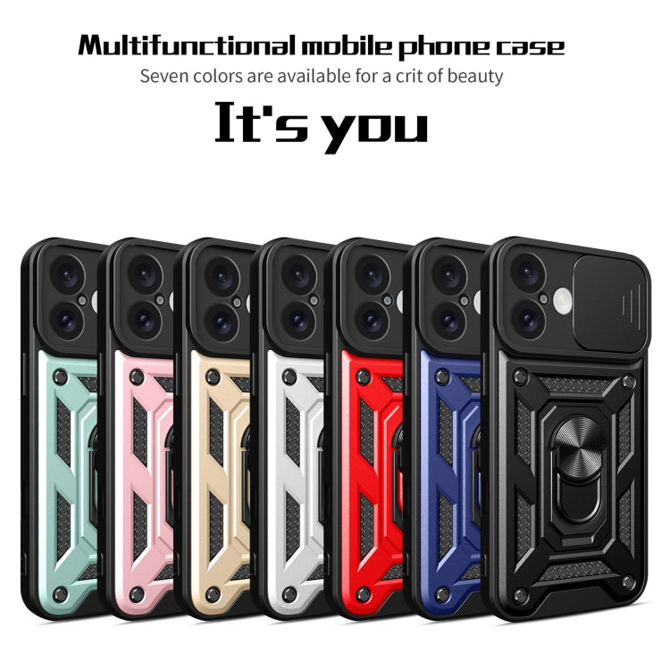 For iPhone 16 Sliding Camera Cover Design TPU+PC Phone Case(Green) - iPhone 16 Cases by PMC TechLife | Online Shopping South Africa | PMC TechLife | Buy Now Pay Later Mobicred